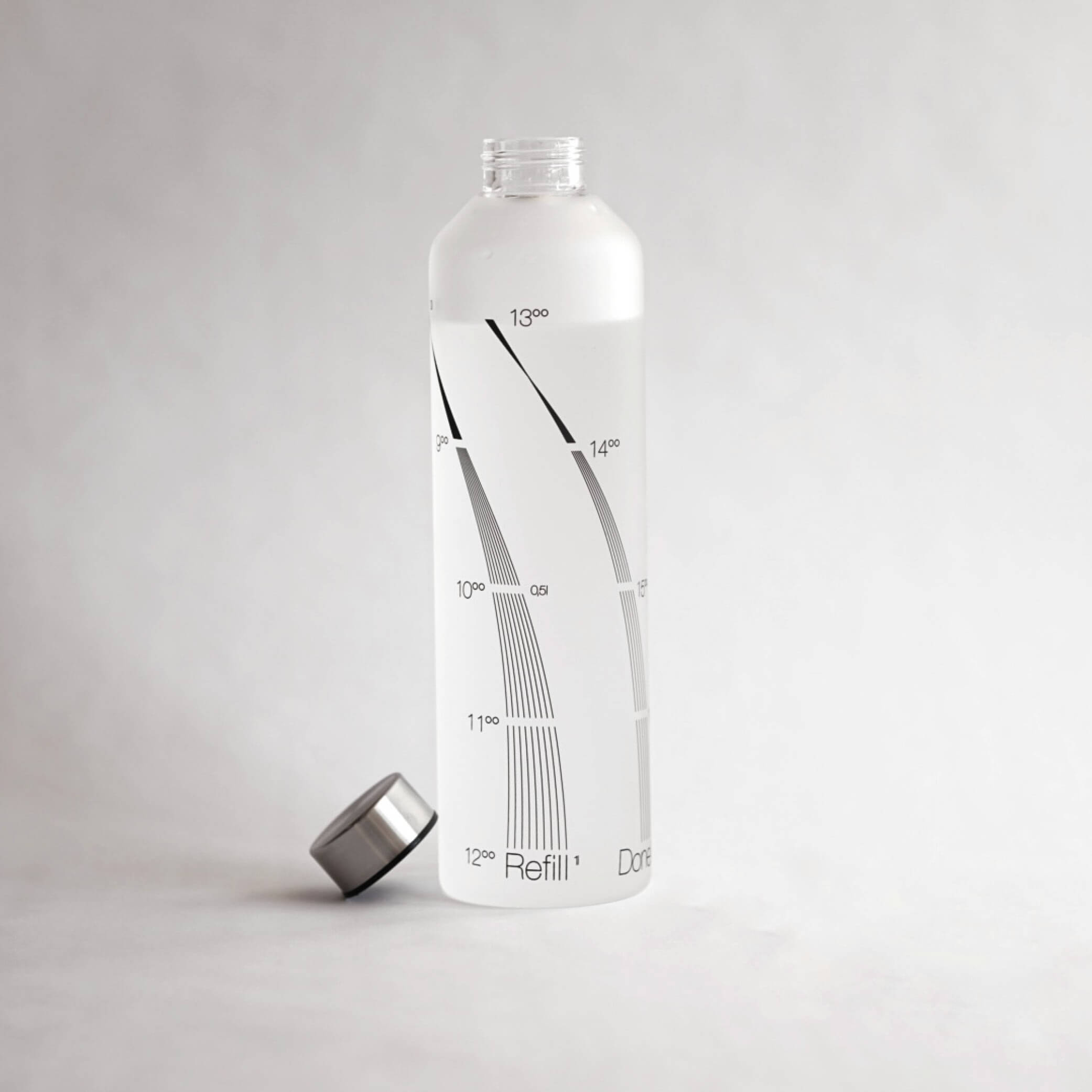 drinkitnow Frosted Glasflasche 1 Liter