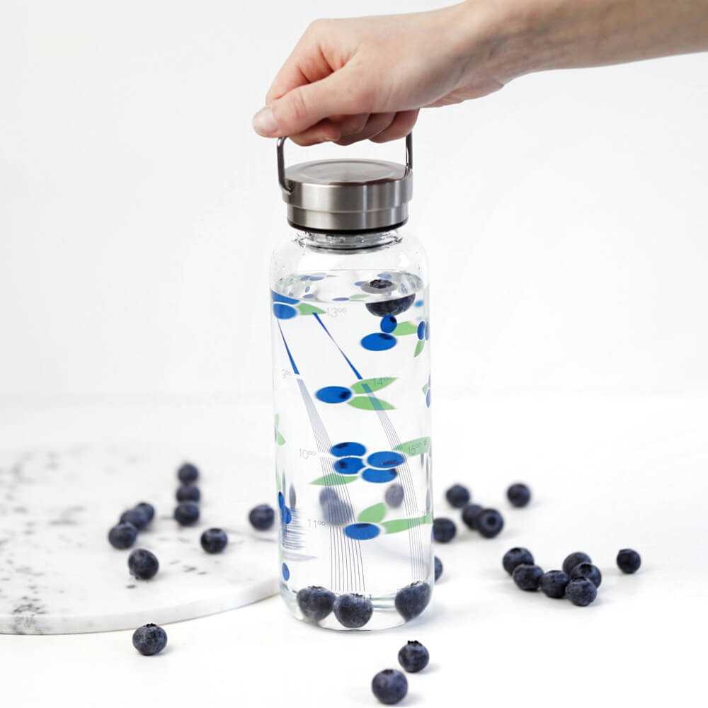 drinkitnow Blueberry 1 Liter Trinkflasche für Früchte