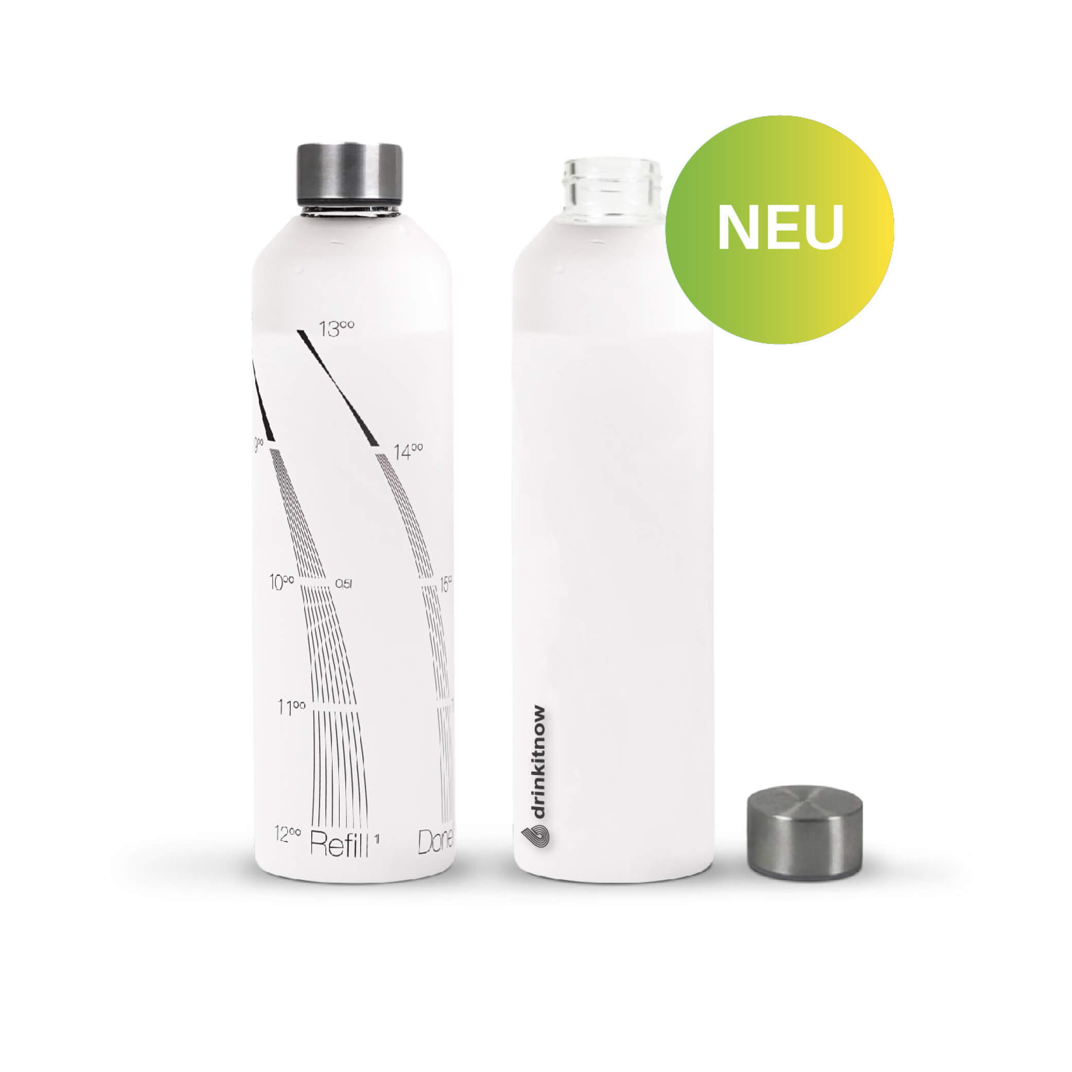 drinkitnow Frosted Glasflasche 1 Liter