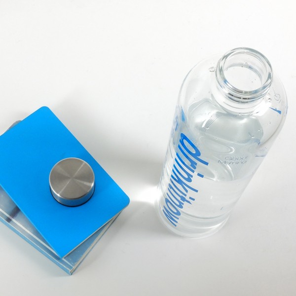 drinkitnow Glasflasche mit Deckel azurblau 1 Liter