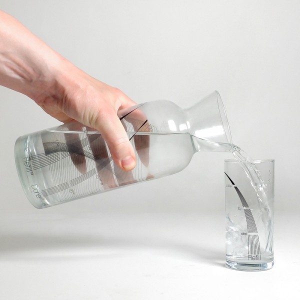 drinkitnow Karaffe schwarzes Design 1 Liter