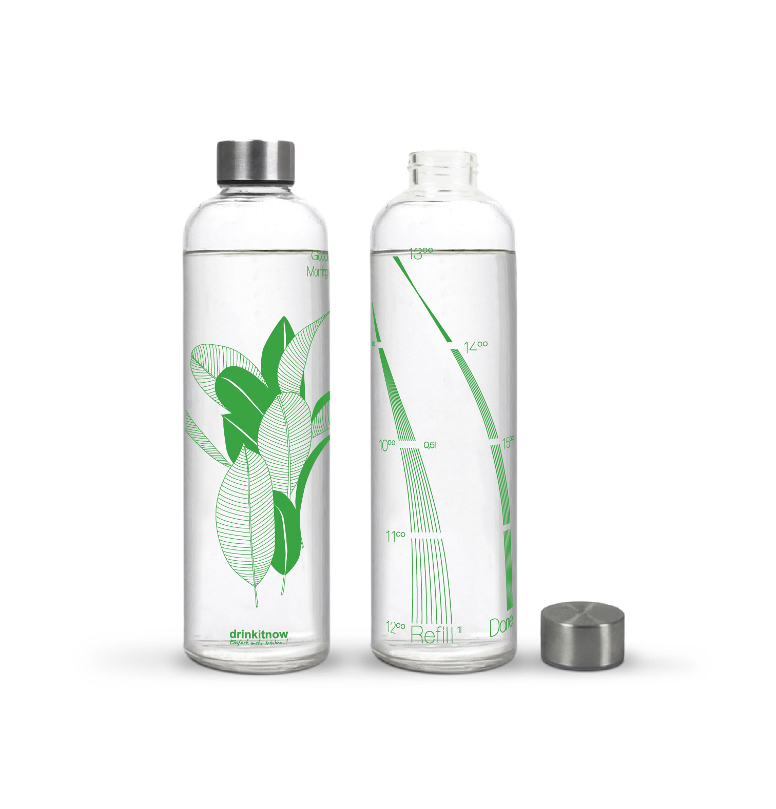 drinkitnow Glasflaschen Palms 1 Liter grün