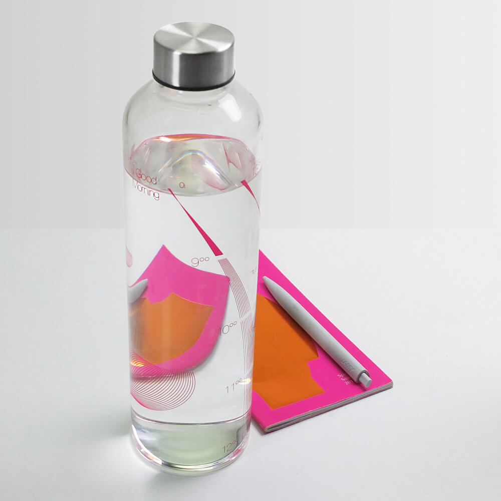 drinkitnow Flipper 1 Liter pink Trinkflasche für die Uni