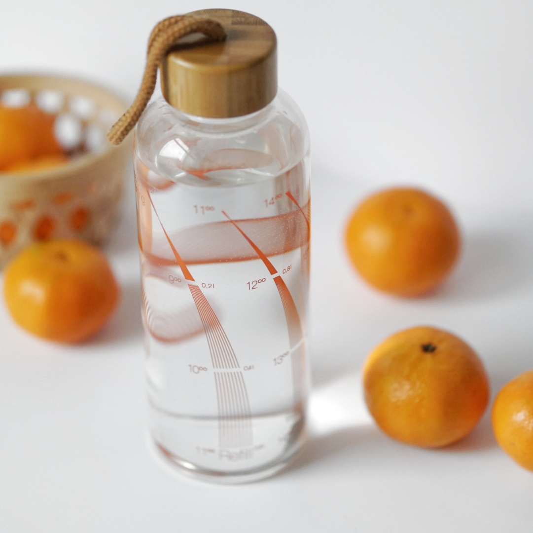 Glasflasche 0,6 L Flipper orange