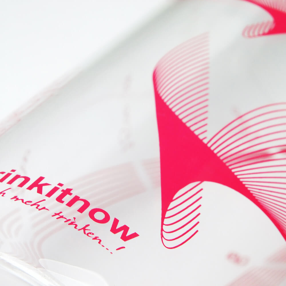 drinkitnow Flipper 1 Liter pink Trinkflasche für die Uni