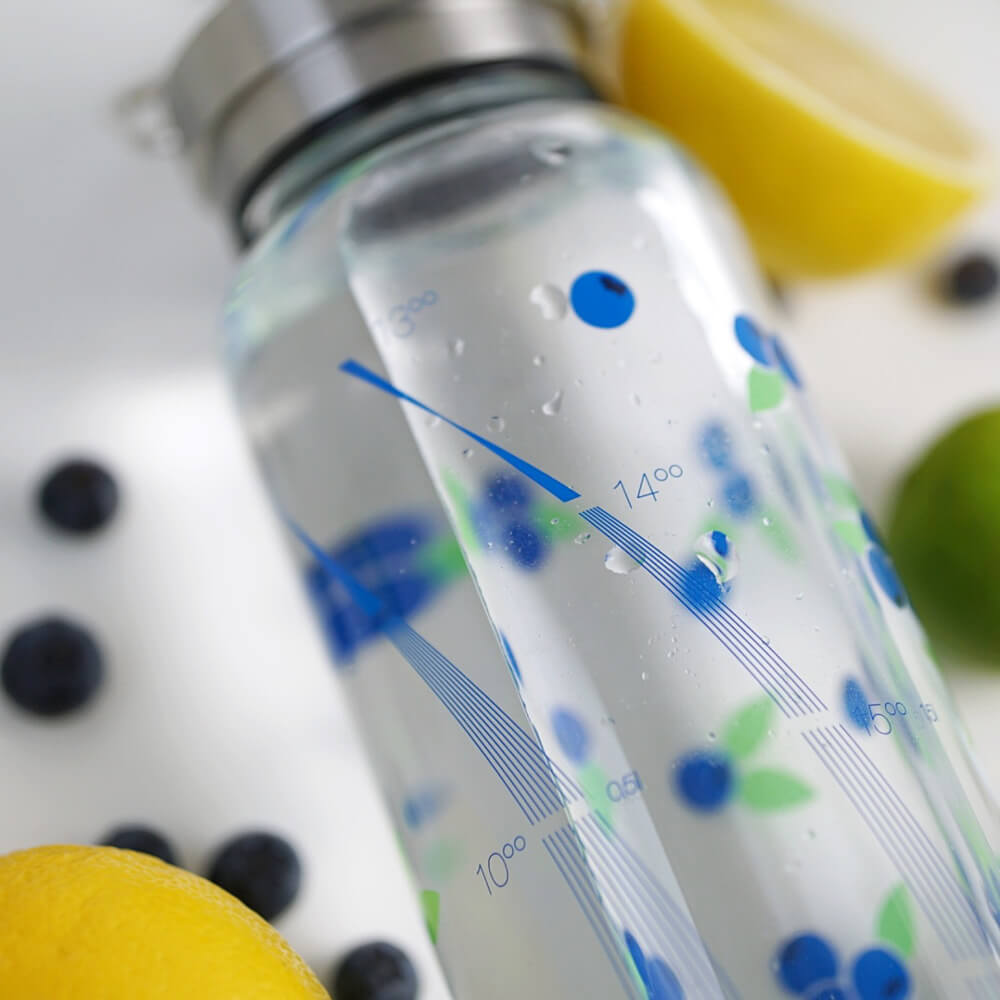 drinkitnow Blueberry 1 Liter Trinkflasche für Früchte