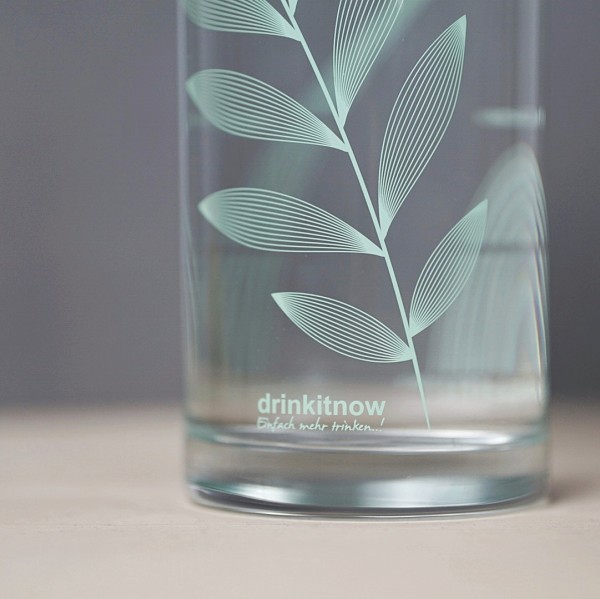 drinkitnow Karaffe Leaf 1 Liter mint mit Bambusdeckel